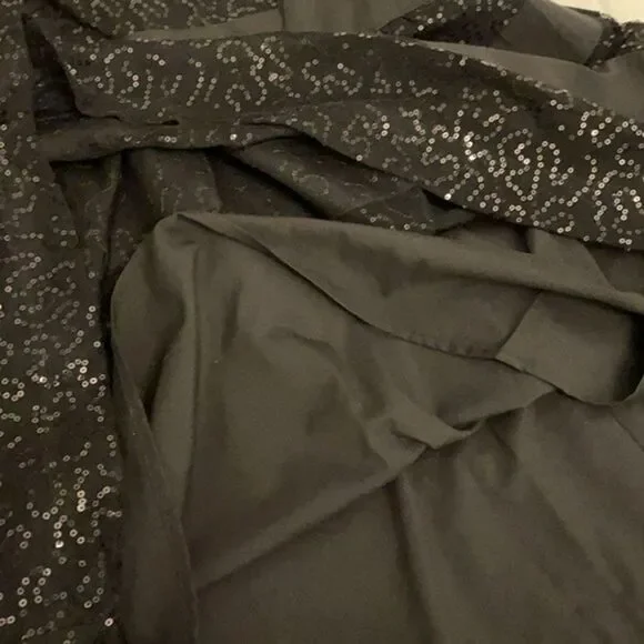 Cynthia Rowley Black Sequin Striped Cocktail Dress Womens Size 4 Sleeveless LBD - Picture 11 of 13